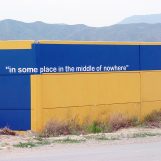 Detail. In some place in middle of nowhere..., 2007 Paint and vinyl on wall. Variable measures Viator. Almería, Spain. Artegira Art Fair 2007.