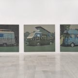 Installation view Hotel, Museum, Gallery, 2009 Oil and omnicrom marker / Canvas. 230 x 200 cm (x 3)