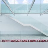 I can't/don't explain and I won't even try, 2015. Red and yellow methacrylate. 98,4x9,84x0,11 inches