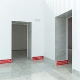 Somewhere in the middle of nowhere, 2016 Three Light Signal. Methacrylate with red vinyl. 11,8x5,9x31,4inches each unit.