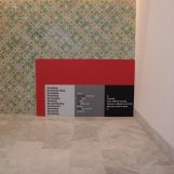 Scene & Structure, 2016 Vinyl on white, grey and black glass. LED Light. 70,8x25,5 inches each unit.