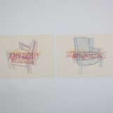 Any-No-Some, 2016 Digital print and gouache/Superalfa Guarro Paper, 250gr. 44,09 x 29,9 inches each unit (Series 2)