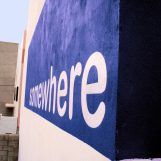 Detail. In some place in middle of nowhere..., 2007 Paint and vinyl on wall. Variable measures Arboleas. Almería, Spain. Artegira Art Fair 2007.