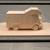 Gallery Prototype, 2009 Wooden and screw model. 30 x 40 x 65 cm (x 3). Glass Cabinet: 137 x 50 x 70 cm.