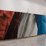 The Simbol, 2009 Oil on canvas and wood structure. Painting: 680 x 250 cm wood structure: 310 x 680 x 85 cm