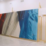 The Simbol, 2009 Oil on canvas and wood structure. Painting: 680 x 250 cm wood structure: 310 x 680 x 85 cm