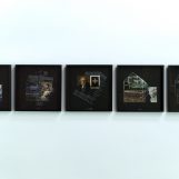 Utopias Essays, 2018. White tempera on black cardboard and laser cutting/Images of Art History. 5 units: 50x50cm.