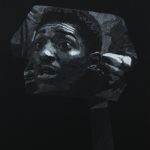 Dinners & Faces I, 2024. Drawing on black cardboard. 101x81cm.