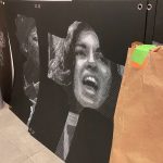 Dinners & Faces Series, 2024. Drawing on black cardboard. 101x81cm, each.